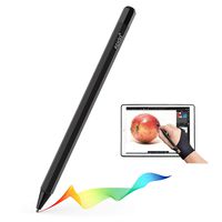 Abida Stylus Compatible for iPad, Touchscreen Pen with a Fiber Fine Tip, Rechargeable, No Need App or Bluetooth for iOS Devices, Replacement for Apple Devices such as iPad, iPhone, iPad Pro-Black