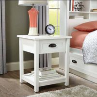 Better Homes and Gardens Lafayette Night Stand, White Finish | Open Shelf Provides Additional Storage