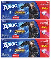 Ziploc Slider Storage Bag, Quart, 30 Count, Pack of 3 (90 Total Bags)- Featuring Marvel Studios' Avengers: Endgame