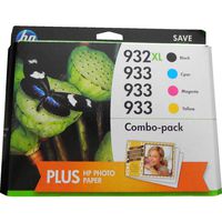 -- HP 933 Creative Combo Pack (Includes 1 Each of OEM# CN058AN, CN059AN, CN060AN, 10 Sheets 4" x 6"/10 Sheets 5" x 7" HP Advanced Photo Paper) (3 x 330 Yield)