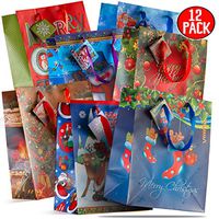 Prextex 12 Assorted 13 Inch Bags Bags Large Size Assorted Bright Prints