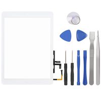 Touch Screen Digitizer for iPad Air 1 - iPad Air 9.7 inch Front Glass Replacement with Home Button & Tool Repair Kit (A1474, A1475, A1476) - White