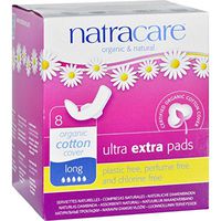 Cool Comfort Pads and Shields Ultra Extra Pads Long With Wings, 8 Count by Natracare (Pack of 3)