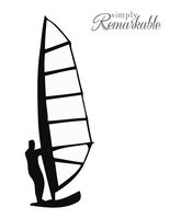Vinyl Decal Sticker for Computer Wall Car Mac MacBook and More Sports Windsurfing Decal - Size - 7 x 2.5 inches