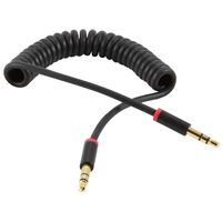 JacobsParts Spring Coiled 3.5mm Stereo Audio Aux Cable, Gold Plated (3 feet)