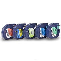 yenlok 5 Pack Compatible Dymo LetraTag Refills Paper Plastic Tape 91331 91332 91333 91334 91335, 12mm (1/2") x 5m (16.4 ft), Use for LetraTag Plus LT100H LT100T QX50 Label Makers