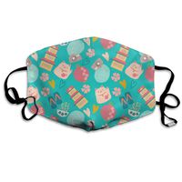 YUIOP Cute Japanese Style Printed Mask Neutral Mask for Men and Women Polyester Dust-Proof Breathable Mask
