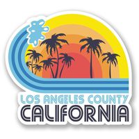 2 x 25cm/250mm Los Angeles California Vinyl Sticker Decal Laptop Travel Luggage Car iPad Sign Fun #5825
