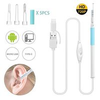 3 in 1 USB Otoscope Ear Endscope Digital Ear Scope Ear Inspection Waterproof for Micro USB &Type C,Android Phone, Windows PC