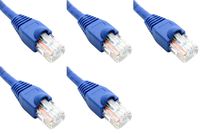Ultra Spec Cables Pack of 5 - Blue 1FT Cat6 Ethernet Network Cable LAN Internet Patch Cord RJ45 Gigabit
