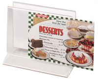 Displays2go 7" x 5" Restaurant Table Sign, Double Sided, Specials/Dessert Menu, Set of 50, Clear (GB75)