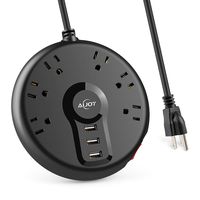 AiJoy Power Strip Socket 6 AC Outlets with 3 USB Ports Fast Charging 6.5 Ft Extension Cord Compact Size