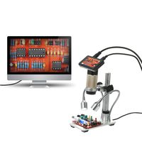 Microscope, KKmoon 300X HDMI 3.0MP Electronic Digital Video Microscope 1080P Soldering Microscope USB Output LED Magnifier Loupe for Mobile Phone Maintenance QC/Industrial/Collection Inspection