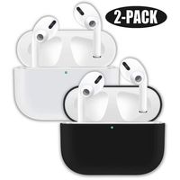 ADWLOF Compatible for AirPods Pro Case, Wireless Charging Supporting, Shockproof Protective Silicone Cover Skin for AirPods Pro Charging Case Series 3,Black&White