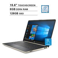 HP Pavilion 15 Newest 15.6 Inch Touchscreen Premium Laptop - Intel Dual Core i3-8145U up to 3.9 GHz, Intel UHD 620, 8GB DDR4 RAM, 128GB SSD, HDMI, WiFi, Bluetooth, Windows 10, Gold