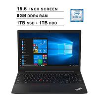 Lenovo 2019 ThinkPad E590 15.6 Inch FHD 1080p Laptop (Intel Core i5-8265U up to 3.9 GHz, 8GB RAM, 1TB SSD (Boot) + 1TB HDD SSD, Intel UHD Graphics 620, Bluetooth, WiFi, HDMI, Win 10 Pro)