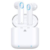 Wireless Earbuds Bluetooth 5.0, GPED True Wireless Earbuds Headphones with Charging Case, 20Hrs Playback, One-Step Pairing, IP67 Waterproof Stereo Bluetooth Earbuds with Mic for Android/iPhone(White)