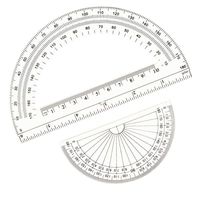 Leline's Plastic Protractor 180 Degree, 2pcs Student Math Protractors 4-inch and 6-inch Long, Clear