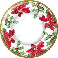 Ideal Home Range 8 Count Christmas Floral Paper Dinner Plates