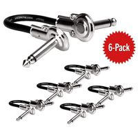 Hosa IRG600.5 Guitar Patch Cable Low Profile Right Angle 6 Pack - (6 Inches) (Black) (Angled)