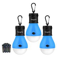 FengChi LED Camping Lantern, [3 Pack] Portable Outdoor Tent Light Emergency Bulb Light for Camping, Hiking, Fishing,Hurricane, Storm, Outage (Blue-3pcs)