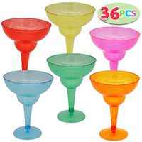 JOYIN 36 Packs Plastic Margarita Glasses Cups 12 oz Disposable Cinco De Mayo Fiesta Party Decoration for Fun Taco Party Supplies, Neon Cocktail Cups, Mexican Theme for Carnivals, Dia De Muertos