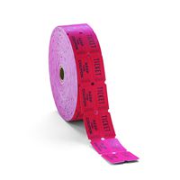 PM Company 59003 Consecutively Numbered Double Ticket Roll, Red (Roll of 2,000)