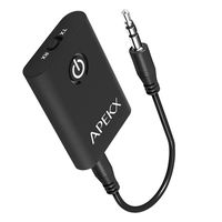 APEKX Bluetooth 4.1 Transmitter/Receiver, 2-in-1 Wireless 3.5mm Audio Adapter (2 Devices Simultaneously, for TV/Home Sound System)