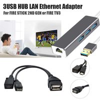 giokfine 3USB HUB LAN Ethernet Adapter OTG USB Cable for FIRE Stick 2ND OR FIRE TV3