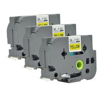 Compatible P Touch Label Tape 3Pack TZ651 TZo651 TZ TZe Black on Yellow Cartridge Label Orison Self Adhesive Cassette Refills,0.94 Inch x 26.2Feet(24mm x8m)