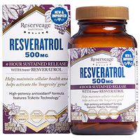 Reserveage, Resveratrol 500 mg, Antioxidant Supplement for Heart and Cellular Health, Supports Healthy Aging, Paleo, Keto, 60 capsules (60 servings)