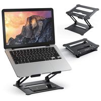 Laptop Notebook Stand,Elekin Foldable Laptop Stands Adjustable Notebook Holder Aluminum Laptop Riser Ergonomic Desktop Holder for Tablets, ipad, Notebook, MacBook Up tp 17''（Black）