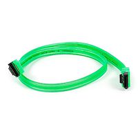 2 Pack, 18 Inch SATA 6Gbps Cable W/Locking Latch UV Green, CNE557496