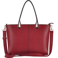 Laptop Tote Bag,Large 15.6 Inch Laptop Bag,Work Tote Bag Handmade Metal Handle,Red