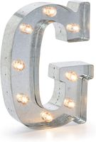 Darice Silver Metal Marquee Letter - G-9.87" Tall, Galvanized Finish