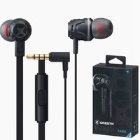NEW CRESYN C450S Black In Ear Earset Earphones Headphones with Mic For Smartphones