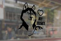 25 Centimeters I Love My Siberian Husky Vinyl Stickers Funny Decals Bumper Car Auto Computer Laptop Wall Window Glass Skateboard Snowboard Helmet