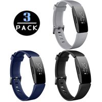 HQzon Compatible Clip Replacement for Fitbit Inspire & Fitbit Inspire HR Fitness Tracker, Made of Soft Comfortable Silicone（Bands-Black Gray Navy-S）