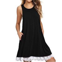 Boomboom Summer Dress, 2018 Women Teen Girls O Neck Casual Sleeveless Above Knee Beach Dress (M, Black)