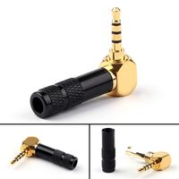 Areyourshop 1PCS 2.5mm 4 Pole TRRS Mini Audio Male Plug Right Angle 90¡ã Connector Blk