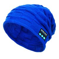 PASATO New Winter Unisex Bluetooth Wireless Smart Beanie Keep Warm Windproof Hat Handsfree Music Speaker (Blue,Free Size)