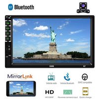 Liehuzhekeji Double Din 7'' Touch Screen Car Radio Stereo Receiver, Car MP5 Player Head Unit, Supports Bluetooth Android/iPhone Mirror Link FM Radio AUX TF/USB