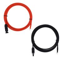 Super Cloud 12AWG(4mm²) 1 Pair Black + Red Solar Panel Extension Cable Wire MC4 Connector with 6MM Tin Plated Terminals,MC4 Solar Adaptor Cable (10 FT)