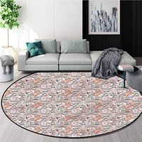 RUGSMAT Unicorn Computer Chair Floor Mat,Cute Shooting Stars Magical Non-Slip No-Shedding Kitchen Soft Floor Mat Diameter-47