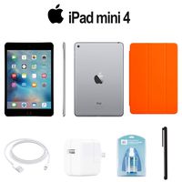 Apple 128GB iPad Mini 4 (Wi-Fi Only, Space Grey) (MK9N2LL/A) with Orange Smart Cover + Accessories