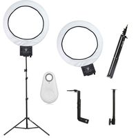 Diva Ring Light Super Nova 18" Dimmable with 6' Stand and Bluetooth Shutter/Clicker for Smartphones and Tablets (White Clicker)