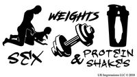 UR Impressions Blk Sex Weights Protein Shakes Funny Decal Vinyl Sticker Graphics for Cars Trucks SUV Vans Walls Windows Laptop|Black|7.5 x 4.1 Inch|URI132-B