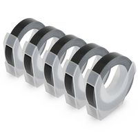 Suminey Compatible 520109 Embossing Tape Compatible with Dymo Organizer Xpress 12965, Office-Mate II 154000, White on Black, 3/8 in x 9.8 ft, 5roll