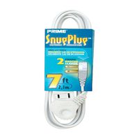 Prime Wire & Cable EC920607 7-Feet 16/2 SPT-2 3-Outlet Cord, White