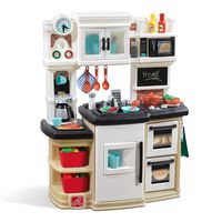 Step2 Great Gourmet Kitchen | Durable Kids Kitchen Playset with Lights & Sounds | Tan Plastic Play Kitchen